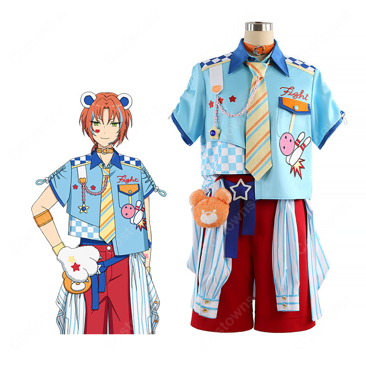 あんさんぶるスターズ！！ クマクマレスQ衣装 姫宮桃李 遊木真 仁兎なずな 月永レオ カンナ コスプレ衣装-1