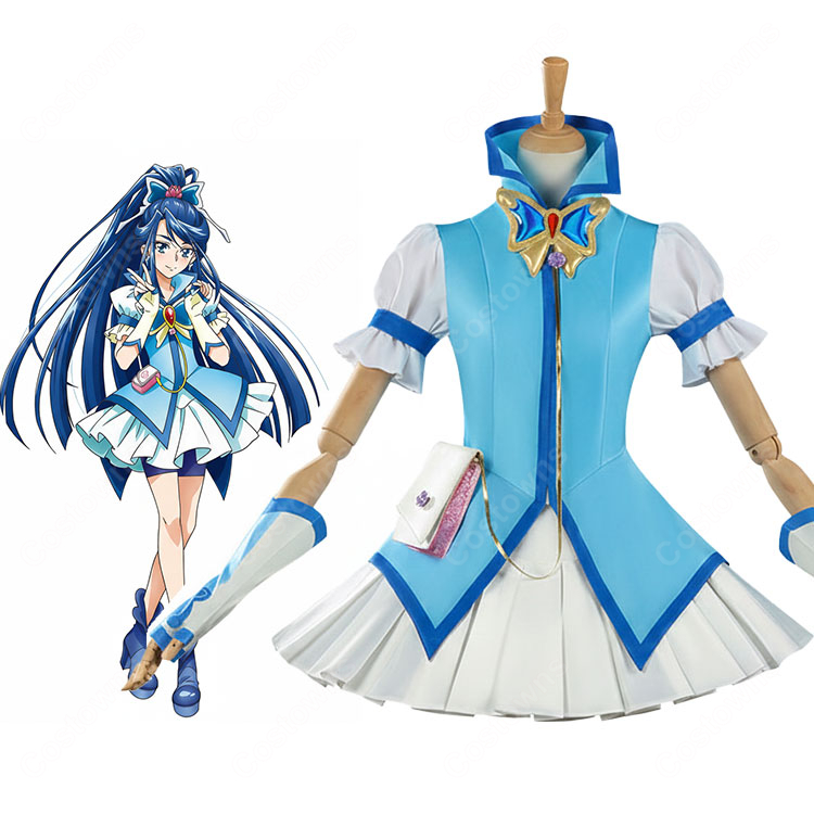 Yes!プリキュア5  水無月かれん キュアアクア コスプレ衣装-1