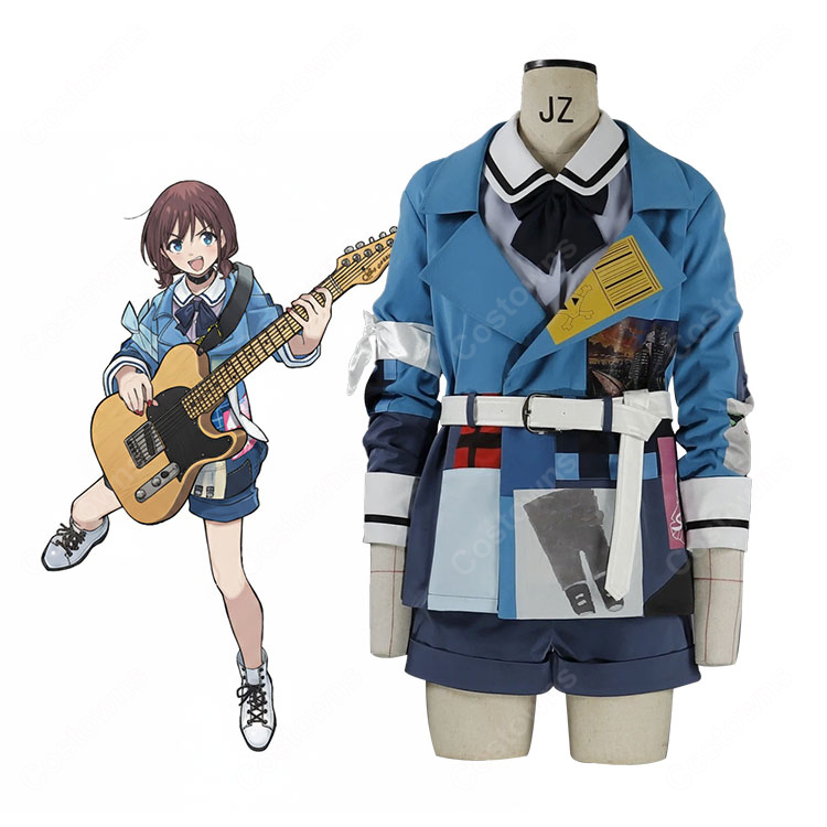 ガールズバンドクライ 井芹仁菜 コスプレ衣装 運命の華 Ver. トゲナシトゲアリ ステージ衣装 ブルー フルセット-1