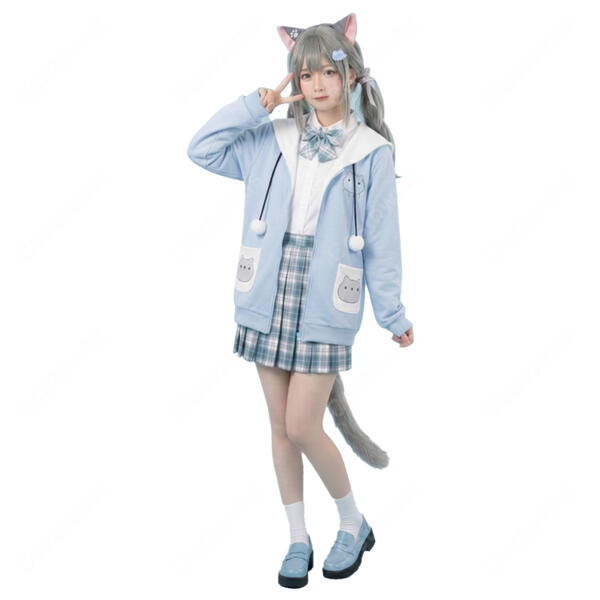 Nachoneko なちょ猫 コスプレ衣装 新衣装 制服 甘城なつき VTuber コスチューム 制服 かわいい 仮装 高品質元の画像