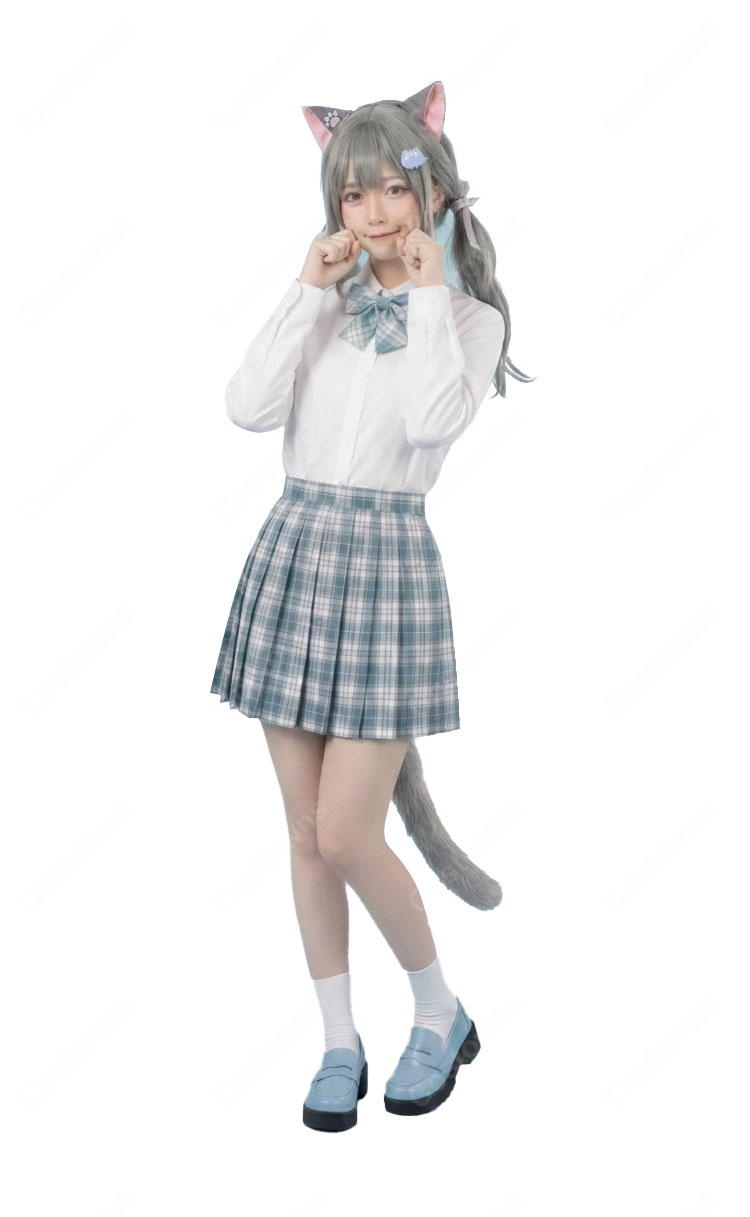 Nachoneko なちょ猫 コスプレ衣装 新衣装 制服 甘城なつき VTuber コスチューム 制服 かわいい 仮装 高品質-3