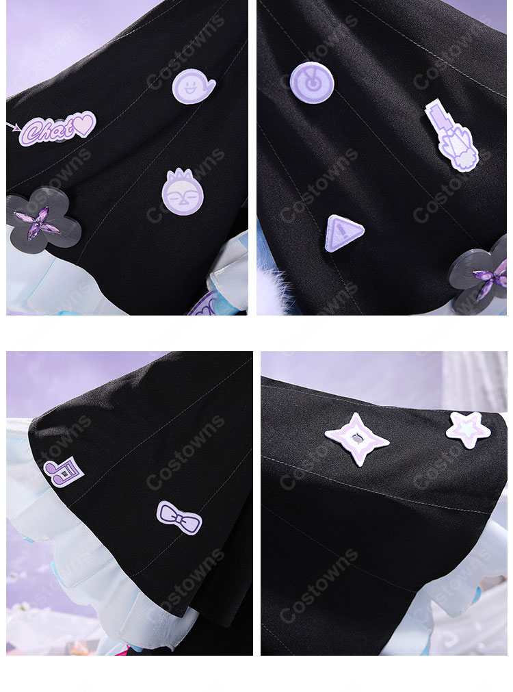 にじさんじ エナー・アールウェット コスプレ衣装 ゴスロリメイド服-10