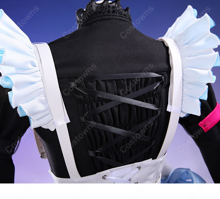 にじさんじ エナー・アールウェット コスプレ衣装 ゴスロリメイド服-8