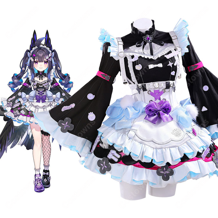 にじさんじ エナー・アールウェット コスプレ衣装 ゴスロリメイド服-1