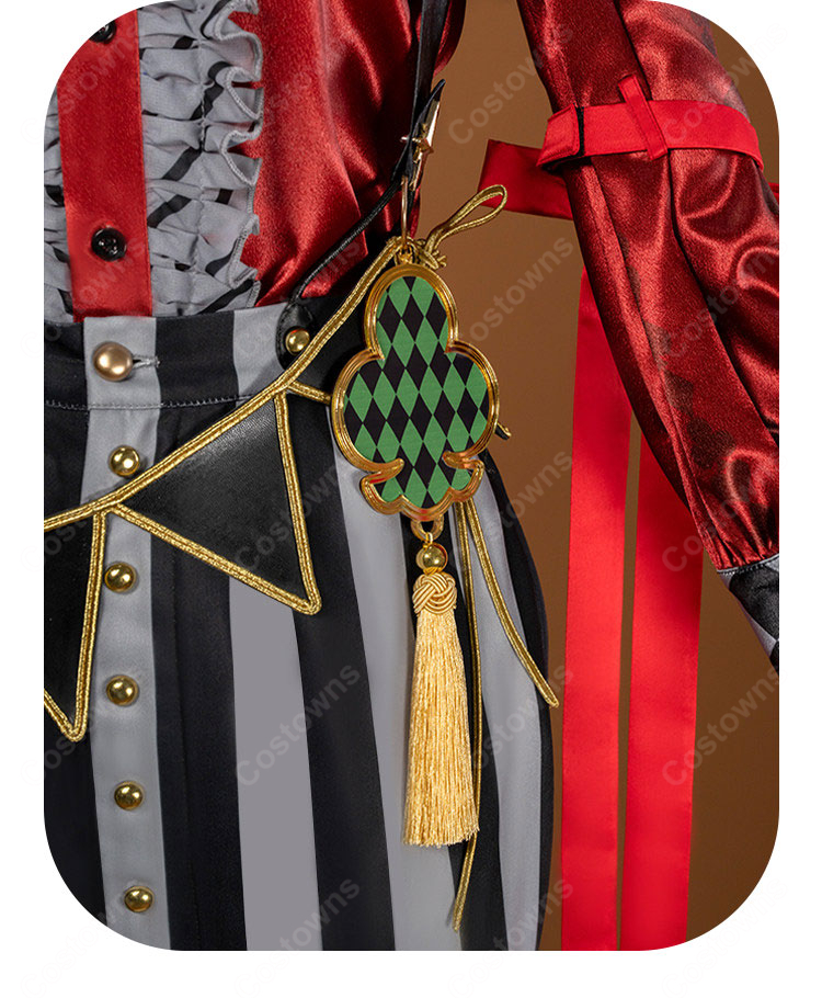 ツイステ トレイ・クローバー コスプレ衣装 プレイフル・ドレス Ver. ハーツラビュル寮 副寮長 豪華セット-7