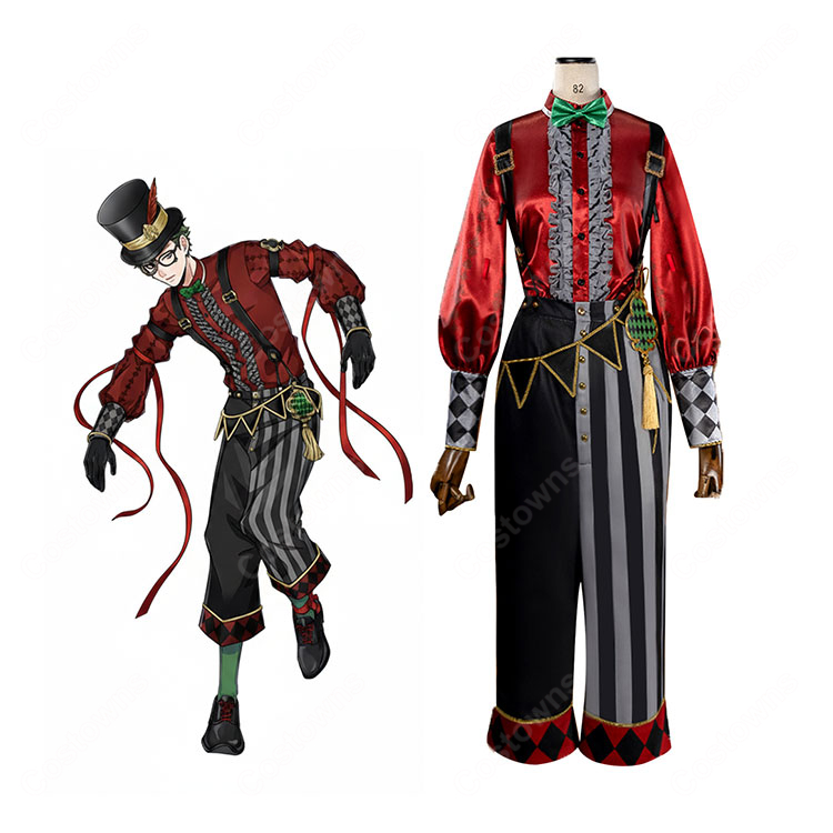 ツイステ トレイ・クローバー コスプレ衣装 プレイフル・ドレス Ver. ハーツラビュル寮 副寮長 豪華セット-1