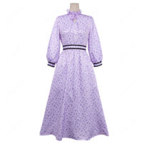 葬送のフリーレン フェルン コスプレ衣装 紫色 小花柄 ワンピース(葬送のフリーレン コスプレ衣装)