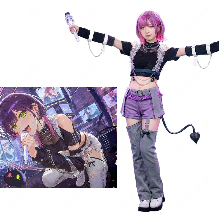 ホロライブ 常闇トワ 6周年記念LIVE衣装 コスプレ衣装 ステージ服 VTuber 4期生 ライブコスチューム 豪華セット 高品質-1