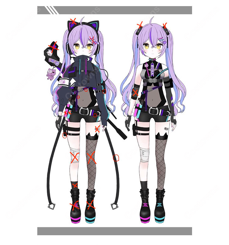 ぶいすぽっ！ 紫宮るな 第3衣装 サイバーパンク コスプレ靴 コスプレシューズ VTuber しのみやるな 新衣装 靴 オーダーメイド可能 高品質｜COSTOWNS-1