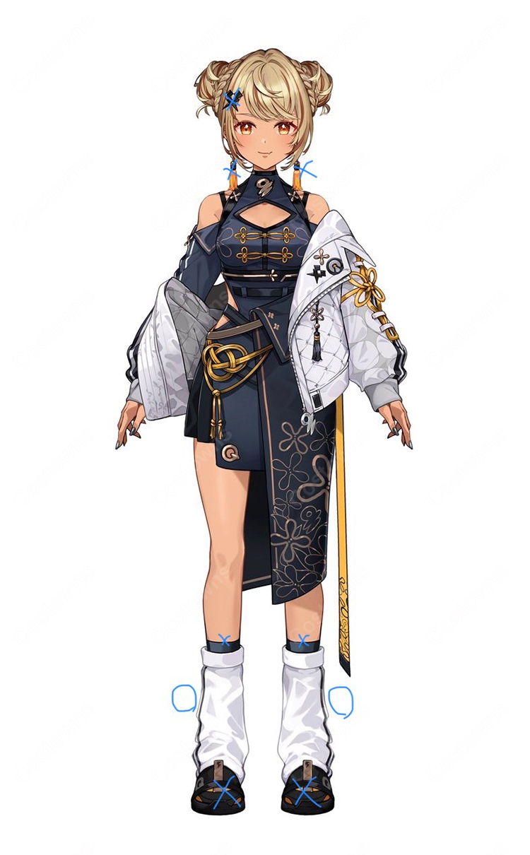 ぶいすぽっ！ 神成きゅぴ チャイナ×スポーティ 新衣装 コスプレ衣装 VTuber かみなりきゅぴ コスチューム オーダーメイド 高品質 撮影 イベント｜COSTOWNS-1