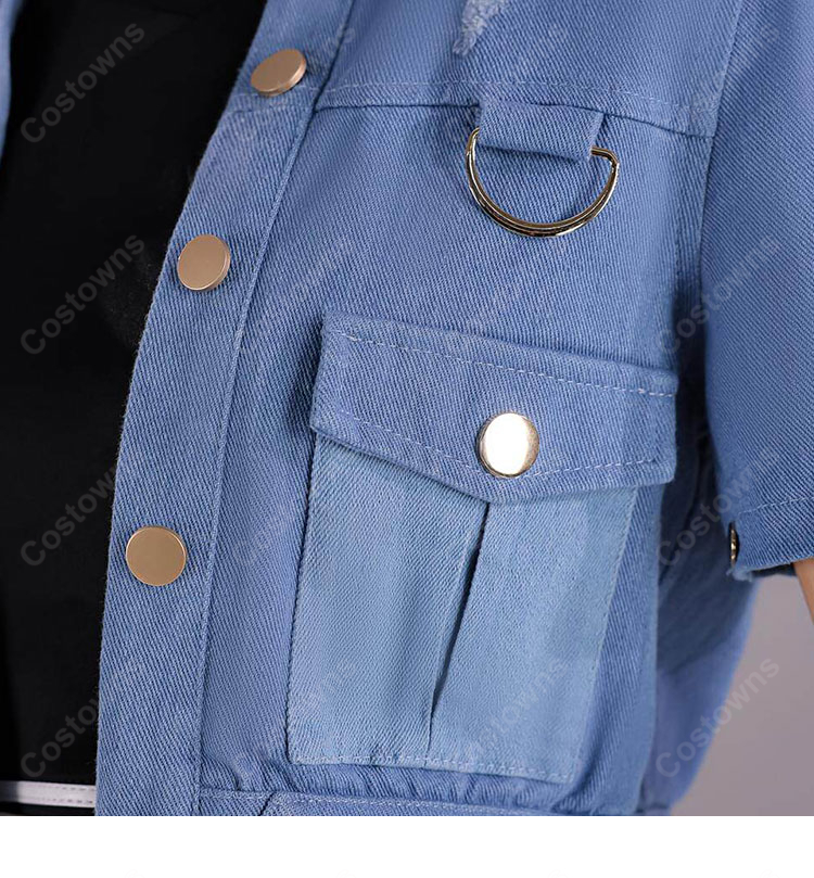 hololive ホロライブ  一条莉々華 Flashpoint衣装 コスプレ衣装 VTuber コスチューム 高品質 デニム 撮影 イベント｜COSTOWNS-7