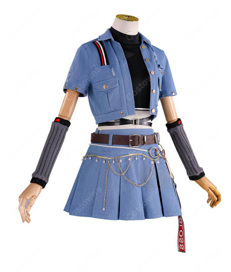 hololive ホロライブ  一条莉々華 Flashpoint衣装 コスプレ衣装 VTuber コスチューム 高品質 デニム 撮影 イベント｜COSTOWNS-3
