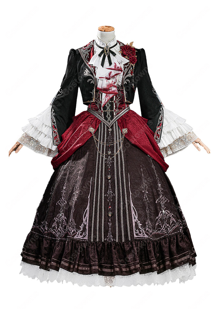 恋と深空 主人公 魂を約す赤月 コスプレ衣装 深空ハンター 銀翼の悪魔 高品質 刺繍 コスチューム フルセット|コスプレ通販 COSTOWNS-2