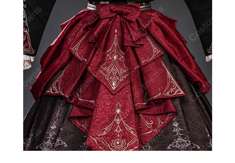 恋と深空 主人公 魂を約す赤月 コスプレ衣装 深空ハンター 銀翼の悪魔 高品質 刺繍 コスチューム フルセット|コスプレ通販 COSTOWNS-12