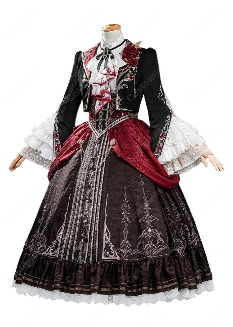 恋と深空 主人公 魂を約す赤月 コスプレ衣装 深空ハンター 銀翼の悪魔 高品質 刺繍 コスチューム フルセット|コスプレ通販 COSTOWNS-3