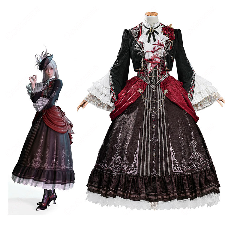 恋と深空 主人公 魂を約す赤月 コスプレ衣装 深空ハンター 銀翼の悪魔 高品質 刺繍 コスチューム フルセット|コスプレ通販 COSTOWNS-1