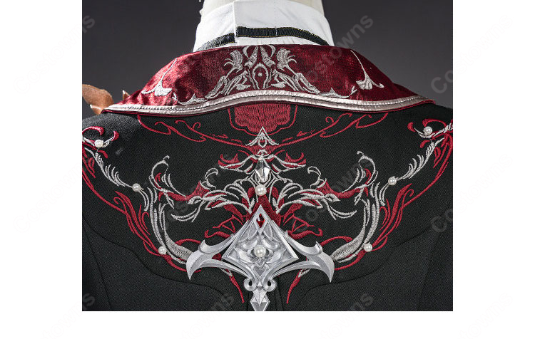 恋と深空 主人公 魂を約す赤月 コスプレ衣装 深空ハンター 銀翼の悪魔 高品質 刺繍 コスチューム フルセット|コスプレ通販 COSTOWNS-10