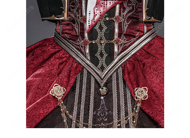 恋と深空 主人公 魂を約す赤月 コスプレ衣装 深空ハンター 銀翼の悪魔 高品質 刺繍 コスチューム フルセット|コスプレ通販 COSTOWNS-8