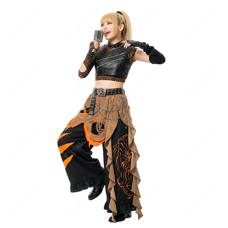 【コスプレ】ホロライブ 虎金妃笑虎（ニコたん）衣装（Lサイズ）、ウィッグ 89945afe9f1c24d57677ea341b03a5