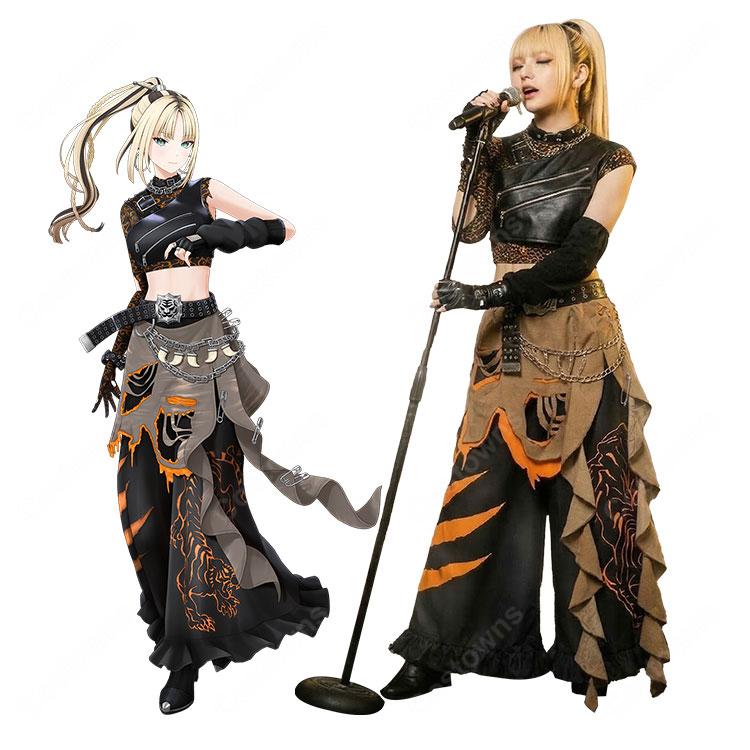 ホロライブ 虎金妃笑虎 コスプレ衣装 FLOW GLOW Solid Edge 新衣装  VTuber ニコ ステージ衣装｜コスプレ通販 COSTOWNS-1