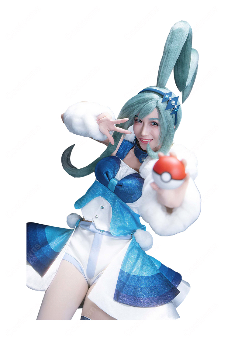 ポケットモンスター オメガルビー・アルファサファイア ルチア コスプレ衣装 アイドル衣装 フルセット 髪飾り付き 撮影 イベント COSTOWNS-6