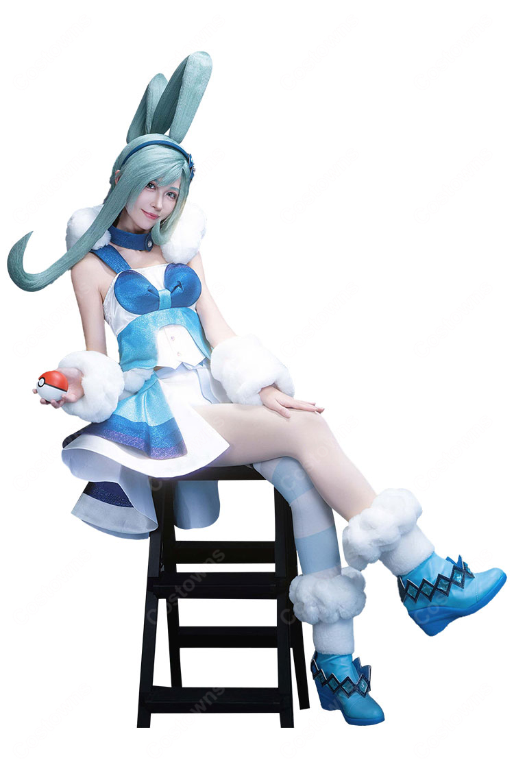 ポケットモンスター オメガルビー・アルファサファイア ルチア コスプレ衣装 アイドル衣装 フルセット 髪飾り付き 撮影 イベント COSTOWNS-4