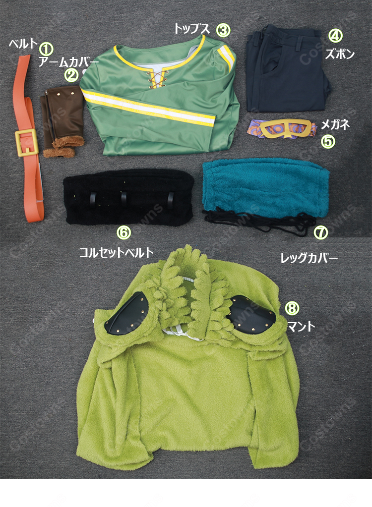 ONE PIECE ロロノア・ゾロ エルバフ編 コスプレ衣装 麦わらの一味 バイキング風 新衣装 COSTOWNS-13