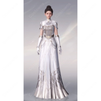 恋と深空 主人公 プレイヤー 銀河の讃歌 コスプレ衣装 ホワイトドレス 高品質 COSTOWNS(202×202)