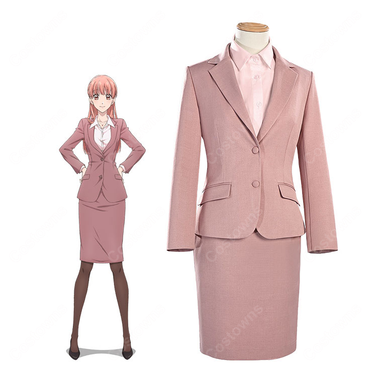 ヲタクに恋は難しい 桃瀬成海 コスプレ衣装 ピンク スーツセット 制服 オフィスカジュアル COSTOWNS-1
