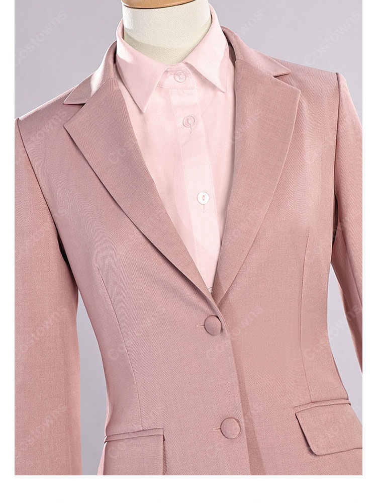 ヲタクに恋は難しい 桃瀬成海 コスプレ衣装 ピンク スーツセット 制服 オフィスカジュアル COSTOWNS-2