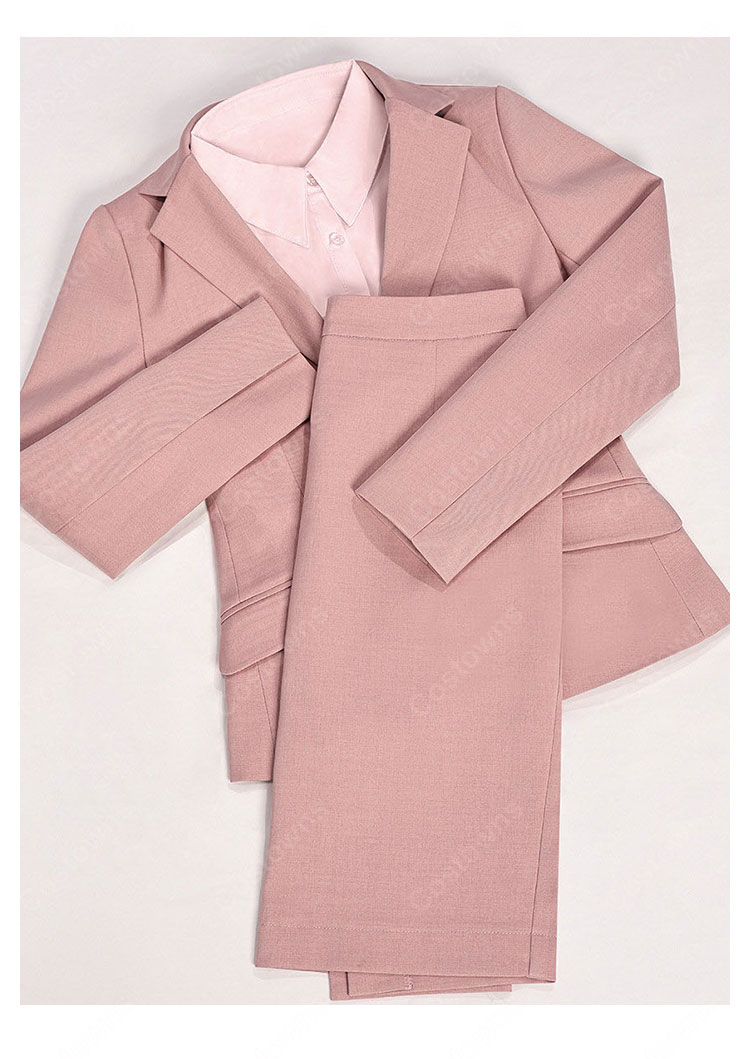 ヲタクに恋は難しい 桃瀬成海 コスプレ衣装 ピンク スーツセット 制服 オフィスカジュアル COSTOWNS-1