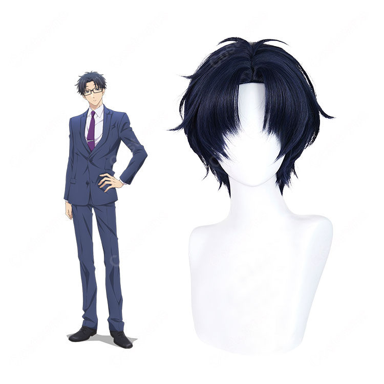 ヲタクに恋は難しい 二藤宏嵩 コスプレウィッグ ネット付き かつら 耐熱 アニメ風 COSTOWNS-1