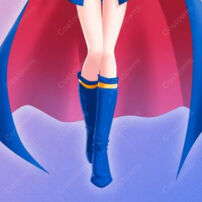 ファイナルファンタジーV 青魔道士レナ コスプレ靴 ブルー ロングブーツ FF5 レナ・シャルロット・タイクーン COSTOWNS(コスプレ ブーツ（靴）)