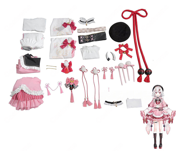 hololive ホロライブ 百鬼あやめ 和風メイド衣装 コスプレ衣装 COSTOWNS-20