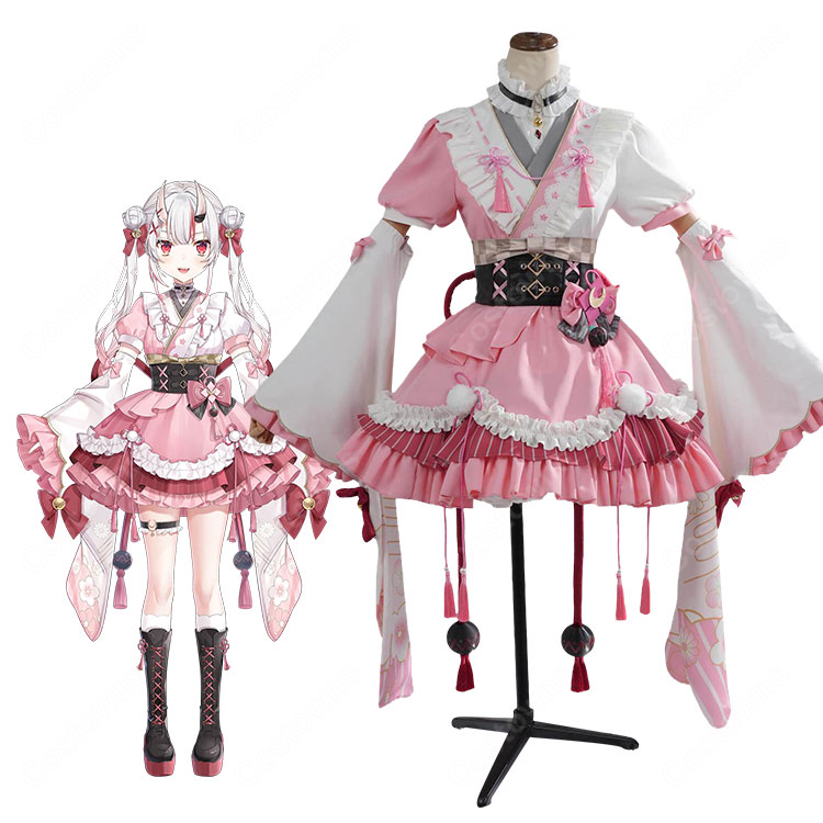 hololive ホロライブ 百鬼あやめ 和風メイド衣装 コスプレ衣装 COSTOWNS-1