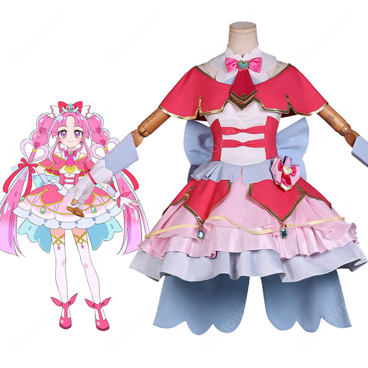名探偵プリキュア! キュアミスティック 小林みくる コスプレ衣装 変身後 ドレス フルセット 高品質 撮影用 COSTOWNS-1