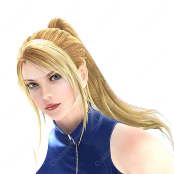 バーチャファイター2 サラ・ブライアント コスプレウィッグ ブロンド ポニーテール 耐熱 かつら COSTOWNS元の画像