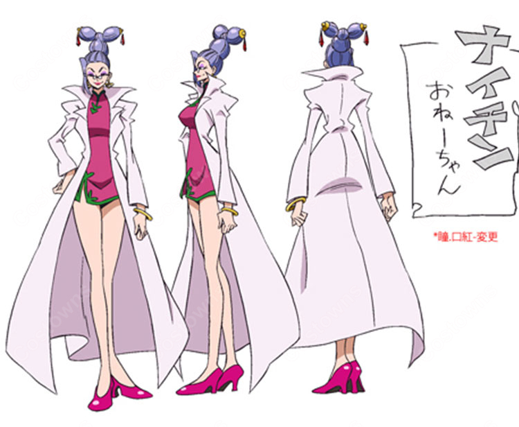 ONE PIECE ナイチン コスプレ衣装 ワールド海賊団 船医 セクシー コート チャイナドレス風 フルセット COSTOWNS-2