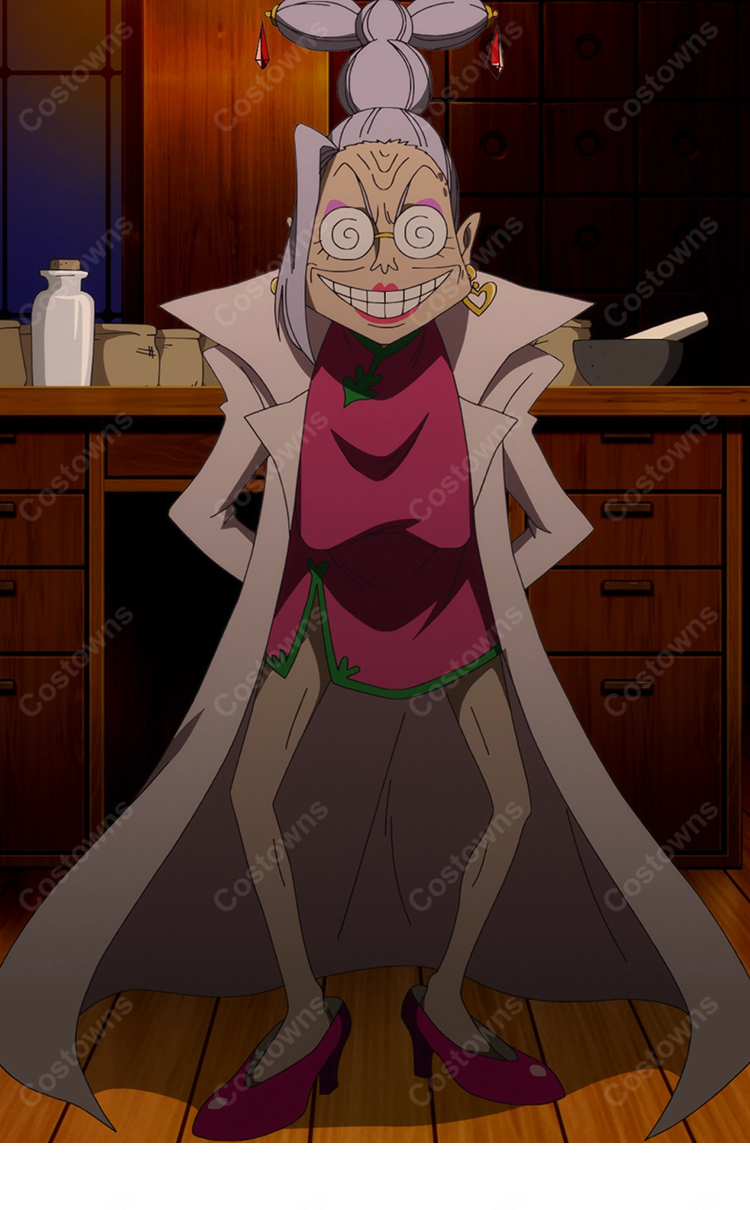 ONE PIECE ナイチン コスプレ衣装 ワールド海賊団 船医 セクシー コート チャイナドレス風 フルセット COSTOWNS-4