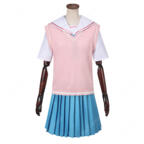 超かぐや姫！ 綾紬芦花 コスプレ衣装 ピンクベスト 制服セット セーラー服 イベント撮影 COSTOWNS