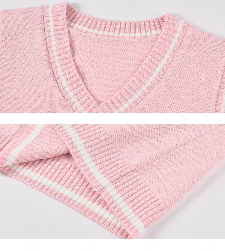 超かぐや姫！ 綾紬芦花 コスプレ衣装 ピンクベスト 制服セット セーラー服 イベント撮影 COSTOWNS-7