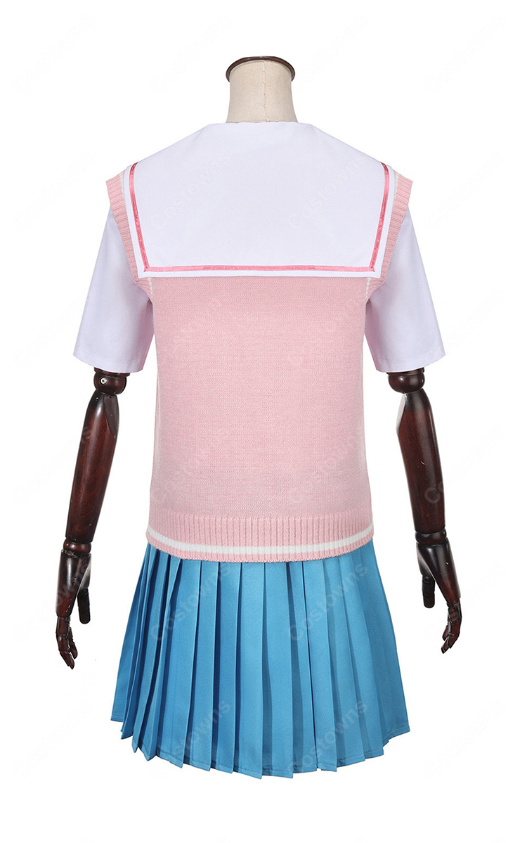 超かぐや姫！ 綾紬芦花 コスプレ衣装 ピンクベスト 制服セット セーラー服 イベント撮影 COSTOWNS-4