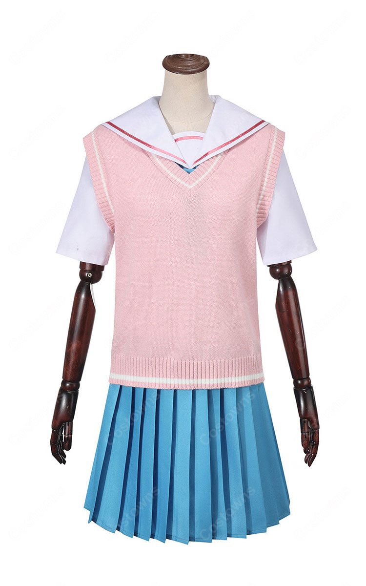 超かぐや姫！ 綾紬芦花 コスプレ衣装 ピンクベスト 制服セット セーラー服 イベント撮影 COSTOWNS-2