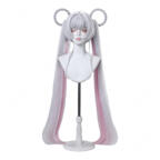 超かぐや姫！ 月見ヤチヨ コスプレウィッグ シルバー ピンク インナーカラー リング造形済み 耐熱 COSTOWNS