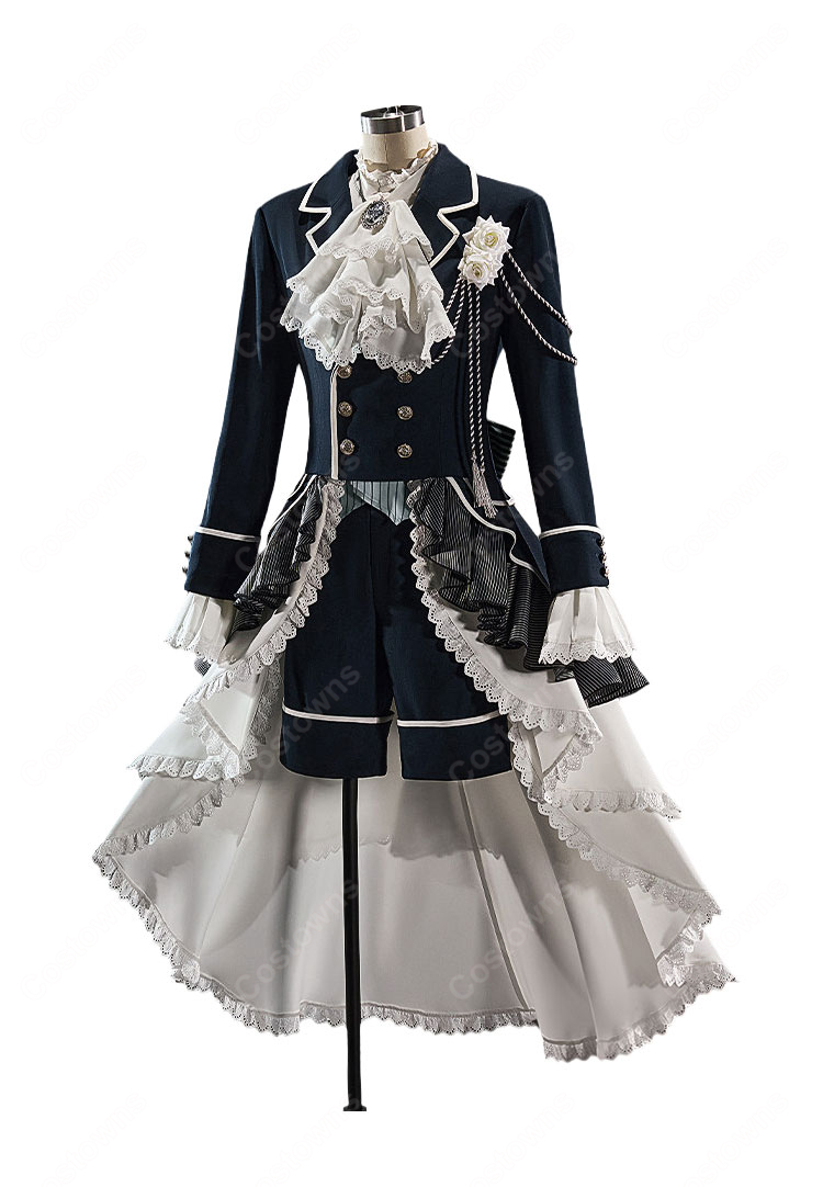 黒執事 シエル・ファントムハイヴ コスプレ衣装 白い薔薇 礼装 セット 豪華版 COSTOWNS-2