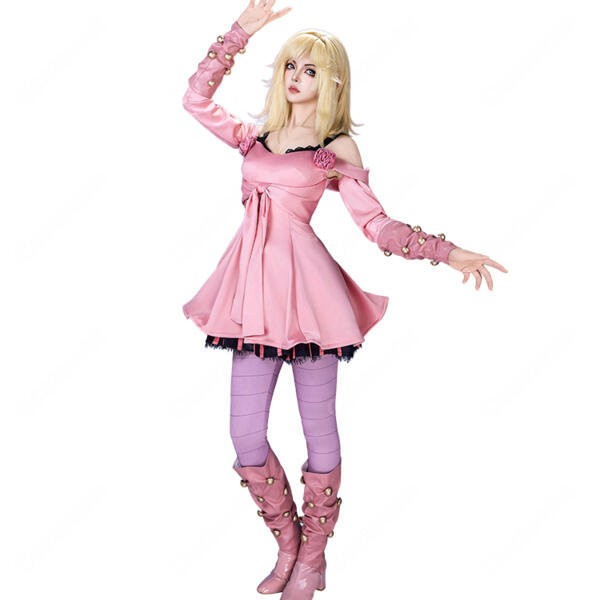 ジョジョの奇妙な冒険 Part7 スティール・ボール・ラン ルーシー・スティール コスプレ衣装 ピンク ドレス セット COSTOWNS元の画像