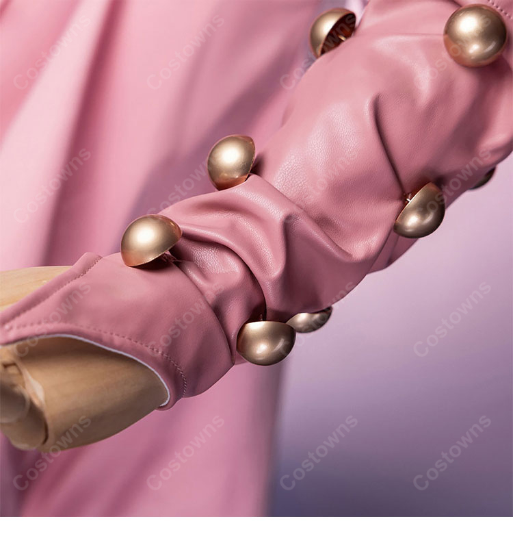 ジョジョの奇妙な冒険 Part7 スティール・ボール・ラン ルーシー・スティール コスプレ衣装 ピンク ドレス セット COSTOWNS-9