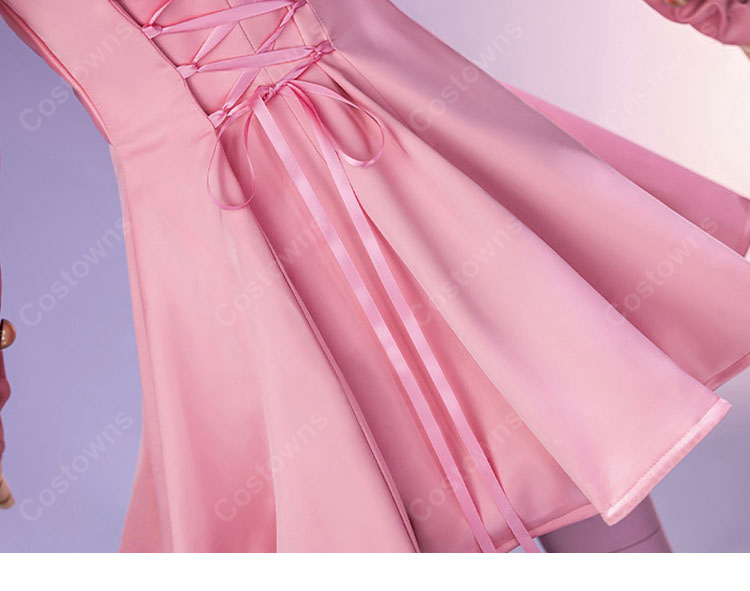 ジョジョの奇妙な冒険 Part7 スティール・ボール・ラン ルーシー・スティール コスプレ衣装 ピンク ドレス セット COSTOWNS-8