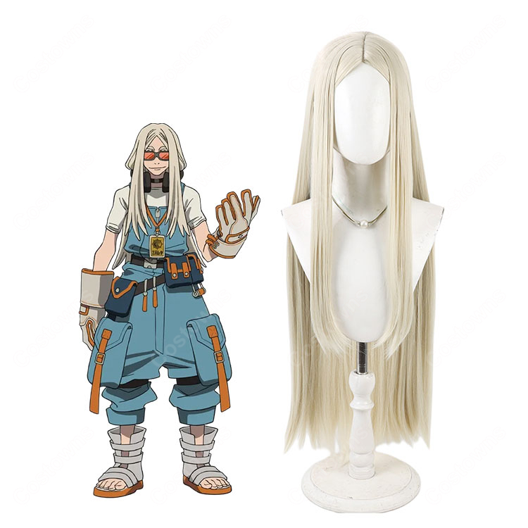 ガチアクタ オーガスト・スティルザ コスプレウィッグ 耐熱 高品質 プラチナブロンド ロング ストレート COSTOWNS-1