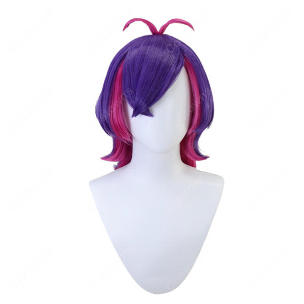 ポケットモンスター ドット コスプレウィッグ 耐熱 かつら ぐるみん 内側ピンク メッシュ アニポケ COSTOWNS元の画像